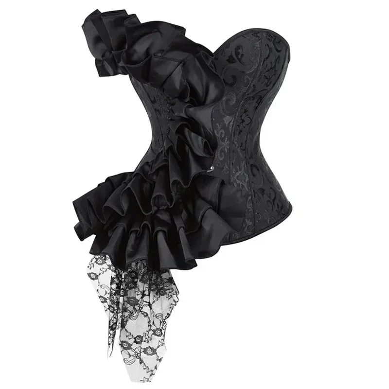 Black Corset And Overbust Top Ruffle Lace Decoration Gothic Waist Trainer Body Shaper Sexy Bustiers Corsets
Black Corset And Overbust Top Ruffle Lace Decoration Gothic Waist Trainer Body Shaper Sexy Bustiers Corsets