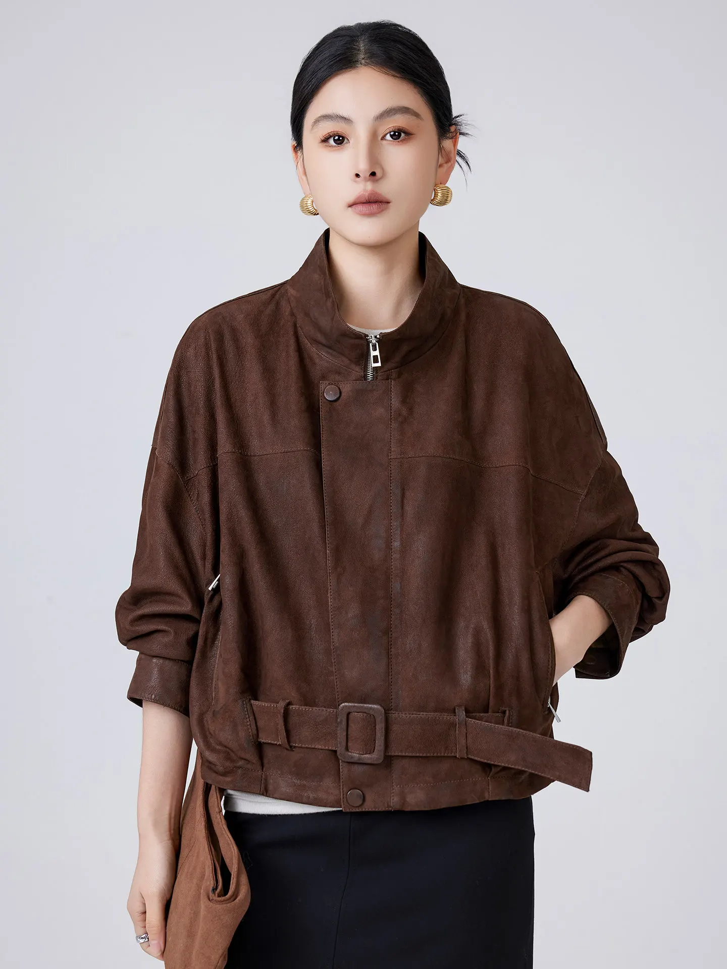 Retro Washed Genuine Leather Jackets for Women Simple Stand Collar Loose Short Real Goatskin Leather Coat кожаная куртка женская
Retro Washed Genuine Leather Jackets for Women Simple Stand Collar Loose Short Real Goatskin Leather Coat кожаная куртка женская