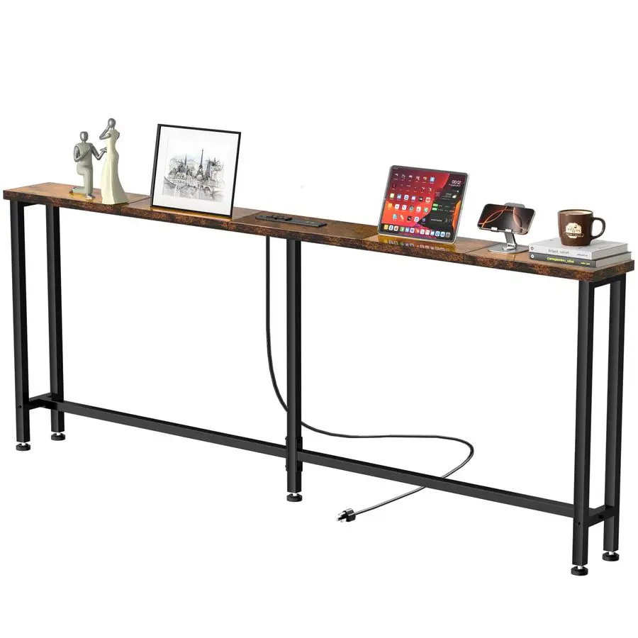 78 Sofa Table with Builtin Power Strip 2 AC Outlets amp 2 USB Ports 4.9ft Power Cord, Metal Frame, Easy Assembly, Long Couch Tab
78 Sofa Table with Builtin Power Strip 2 AC Outlets amp 2 USB Ports 4.9ft Power Cord, Metal Frame, Easy Assembly, Long Couch Tab