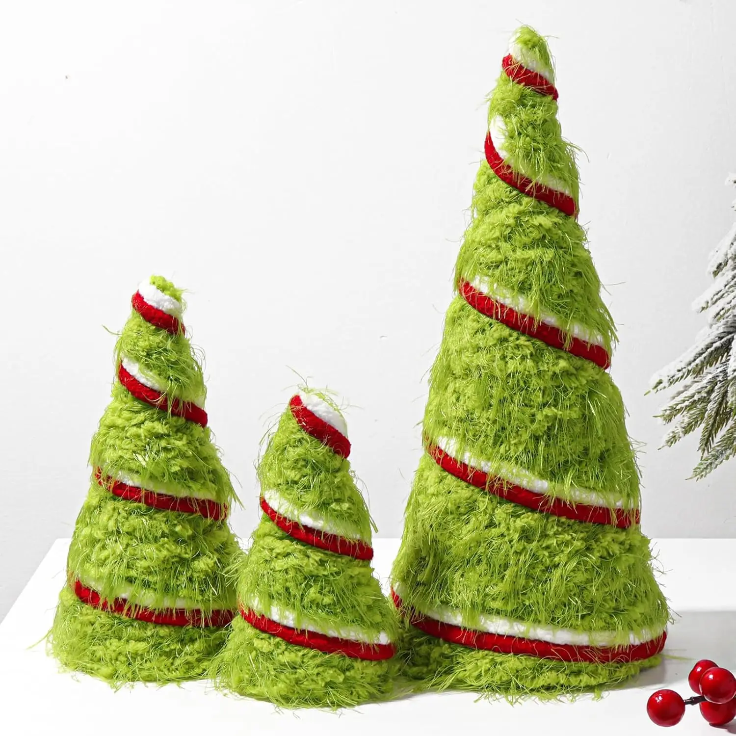 Grinchmas Christmas Decor, 3Pcs Green Fur Cone Trees for Xmas Winter Home Décor
Grinchmas Christmas Decor, 3Pcs Green Fur Cone Trees for Xmas Winter Home Décor
