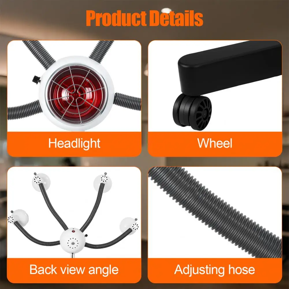 Portable Floor Hair Dryer with Adjustable Temperature 750W 5 Head Standing Salon Hair Dryer Stand-Up Color Processor
Portable Floor Hair Dryer with Adjustable Temperature 750W 5 Head Standing Salon Hair Dryer Stand-Up Color Processor