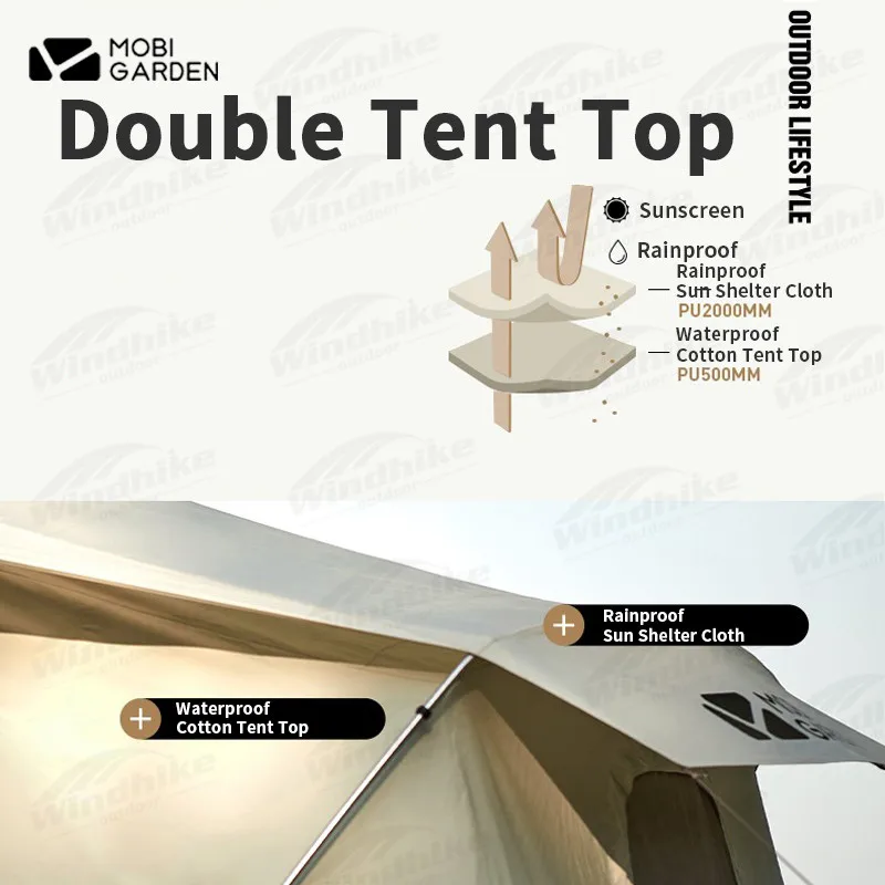 MOBI GARDEN Outdoor Camping Era 205 Cotton Tent 3-4 Person Large Space Tent Cottage Type With Sun Shelter Tent Picnic Travel
MOBI GARDEN Outdoor Camping Era 205 Cotton Tent 3-4 Person Large Space Tent Cottage Type With Sun Shelter Tent Picnic Travel