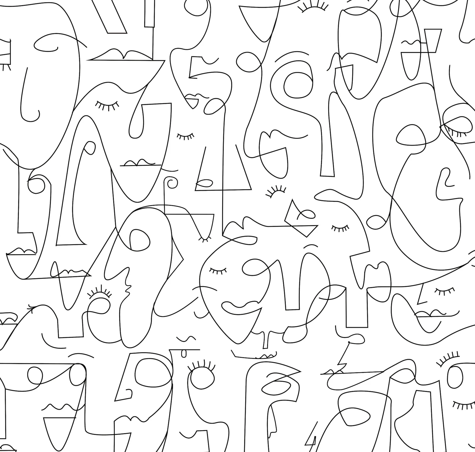Minimalist twist Face Wall Mural, Black and White Sketch Line Art FACE IT Wallpaper
Minimalist twist Face Wall Mural, Black and White Sketch Line Art FACE IT Wallpaper