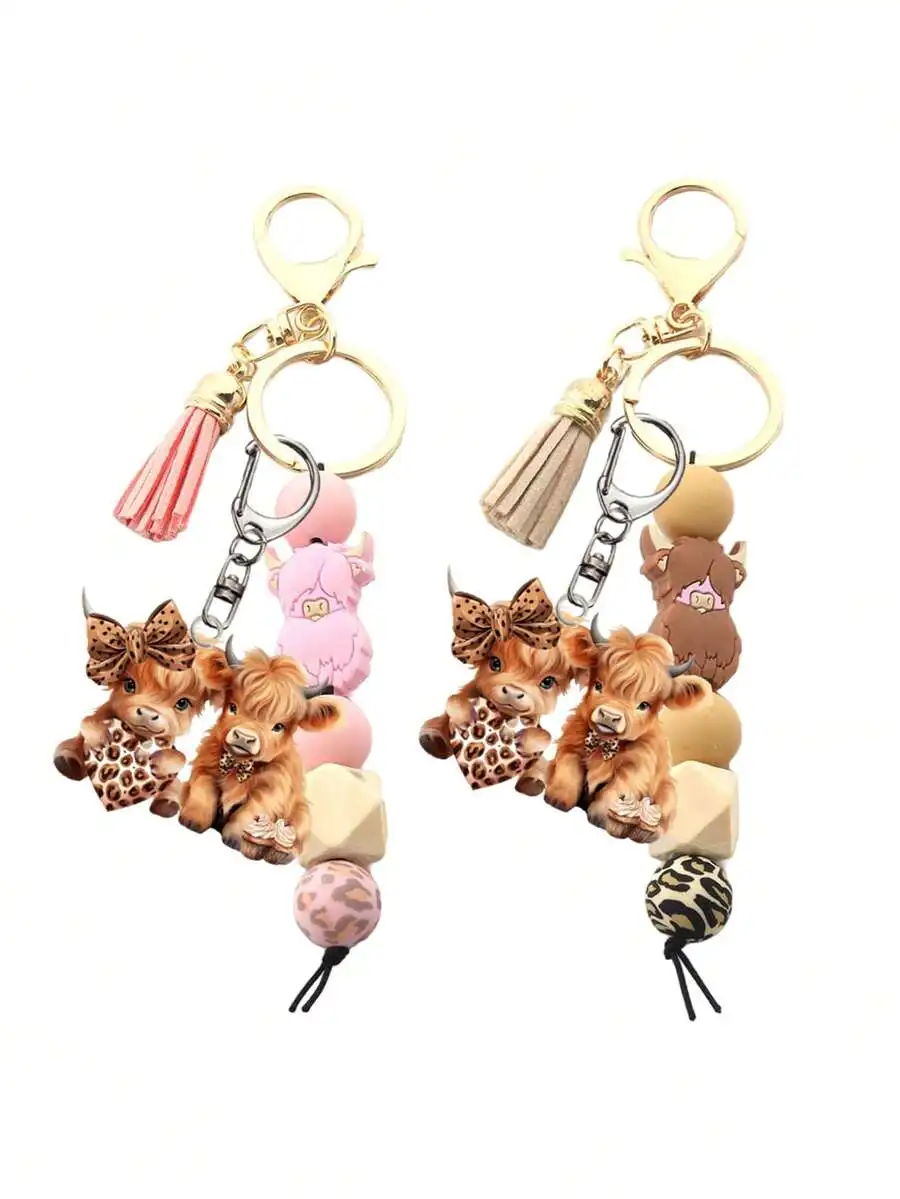 Cute Highland Cow Keychain With Faux Leather Tassel And Acrylic Pendant For Bags Car Keys
Cute Highland Cow Keychain With Faux Leather Tassel And Acrylic Pendant For Bags Car Keys