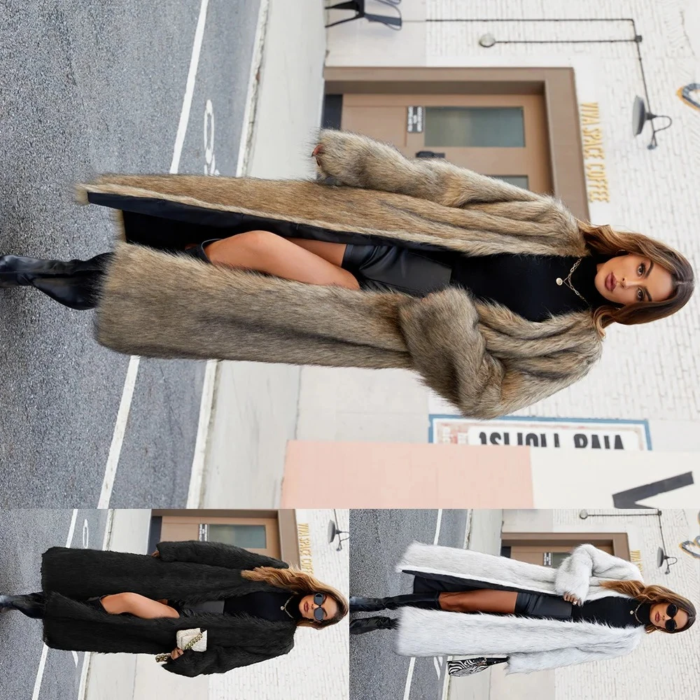 Роскошное высококачественное длинное меховое пальто, женская куртка-пуховик, трендовое длинное пальто из искусственного меха с v-образным вырезом, осень-зима, плюшевый теплый плащ, топы
Роскошное высококачественное длинное меховое пальто, женская куртка-пуховик, трендовое длинное пальто из искусственного меха с v-образным вырезом, осень-зима, плюшевый теплый плащ, топы