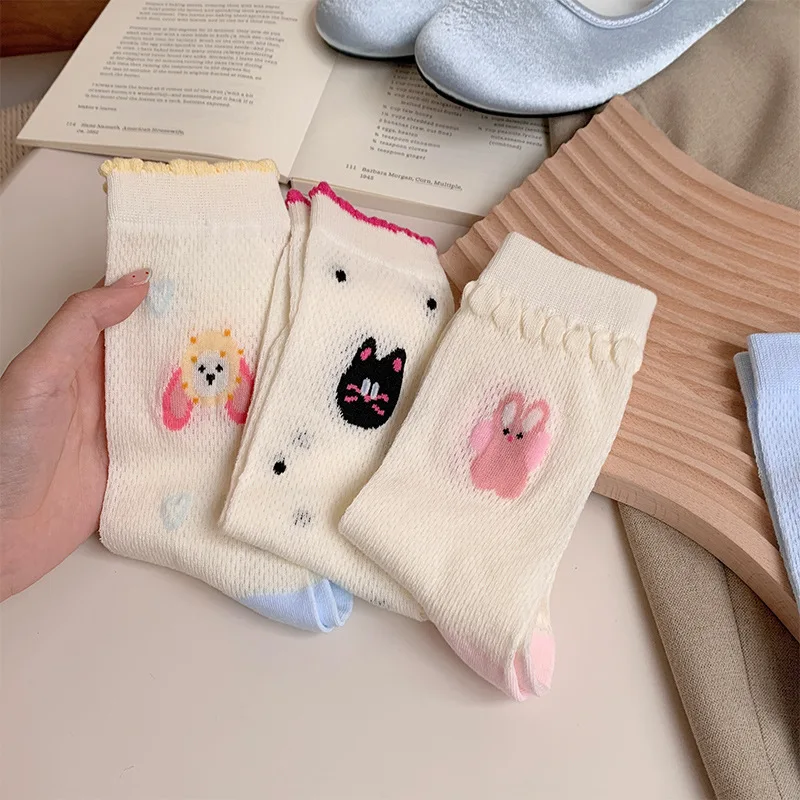5 Pairs Women's Socks Set Korean Cute Comfortable Breathable Mesh Cotton Socks For Girl Cartoon Versatile Sweet Mid Tube Socks
5 Pairs Women's Socks Set Korean Cute Comfortable Breathable Mesh Cotton Socks For Girl Cartoon Versatile Sweet Mid Tube Socks