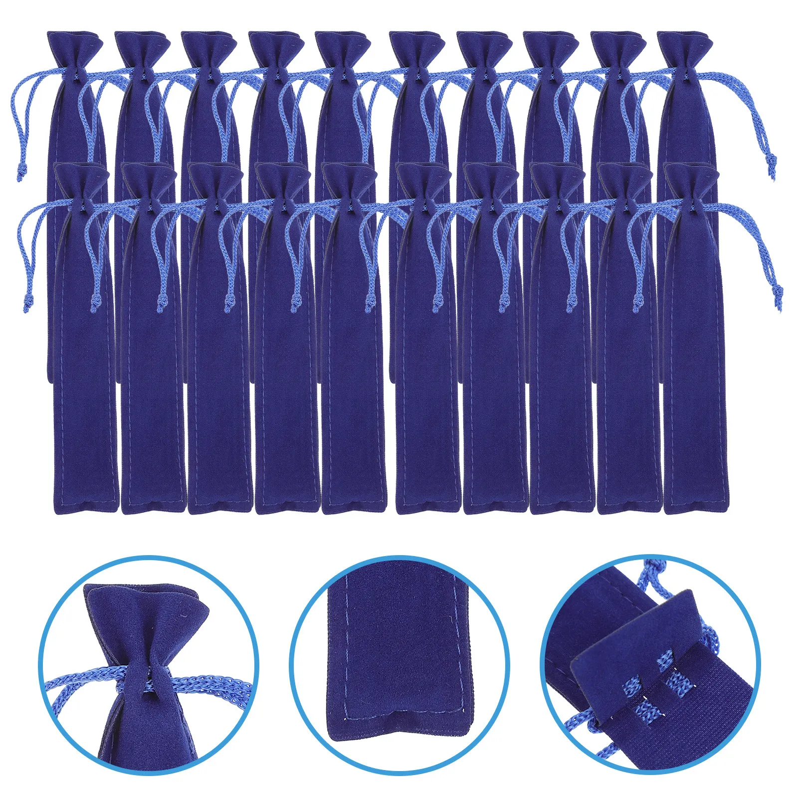 25Pcs Blue Pen Bag Flannel Drawstring Pen Pouch Protective Sleeve Stationery Storage Case for School Office Home Use
25Pcs Blue Pen Bag Flannel Drawstring Pen Pouch Protective Sleeve Stationery Storage Case for School Office Home Use