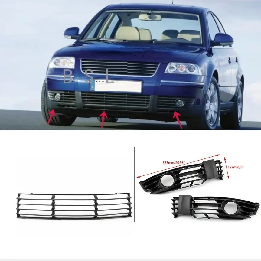 Черный передний бампер, Центральная Нижняя решетка радиатора для Volkswagen VW Passat B5.5 2001 2002 2003 2004 2005
Черный передний бампер, Центральная Нижняя решетка радиатора для Volkswagen VW Passat B5.5 2001 2002 2003 2004 2005