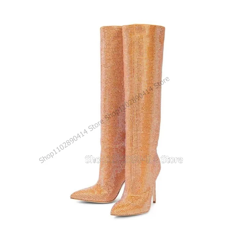 Multi Colors Crystal Decor Pointed Toe Boots Knee High Women Shoes Stilettos High Heels Novel Fashion 2023 Zapatos Para Mujere
Multi Colors Crystal Decor Pointed Toe Boots Knee High Women Shoes Stilettos High Heels Novel Fashion 2023 Zapatos Para Mujere