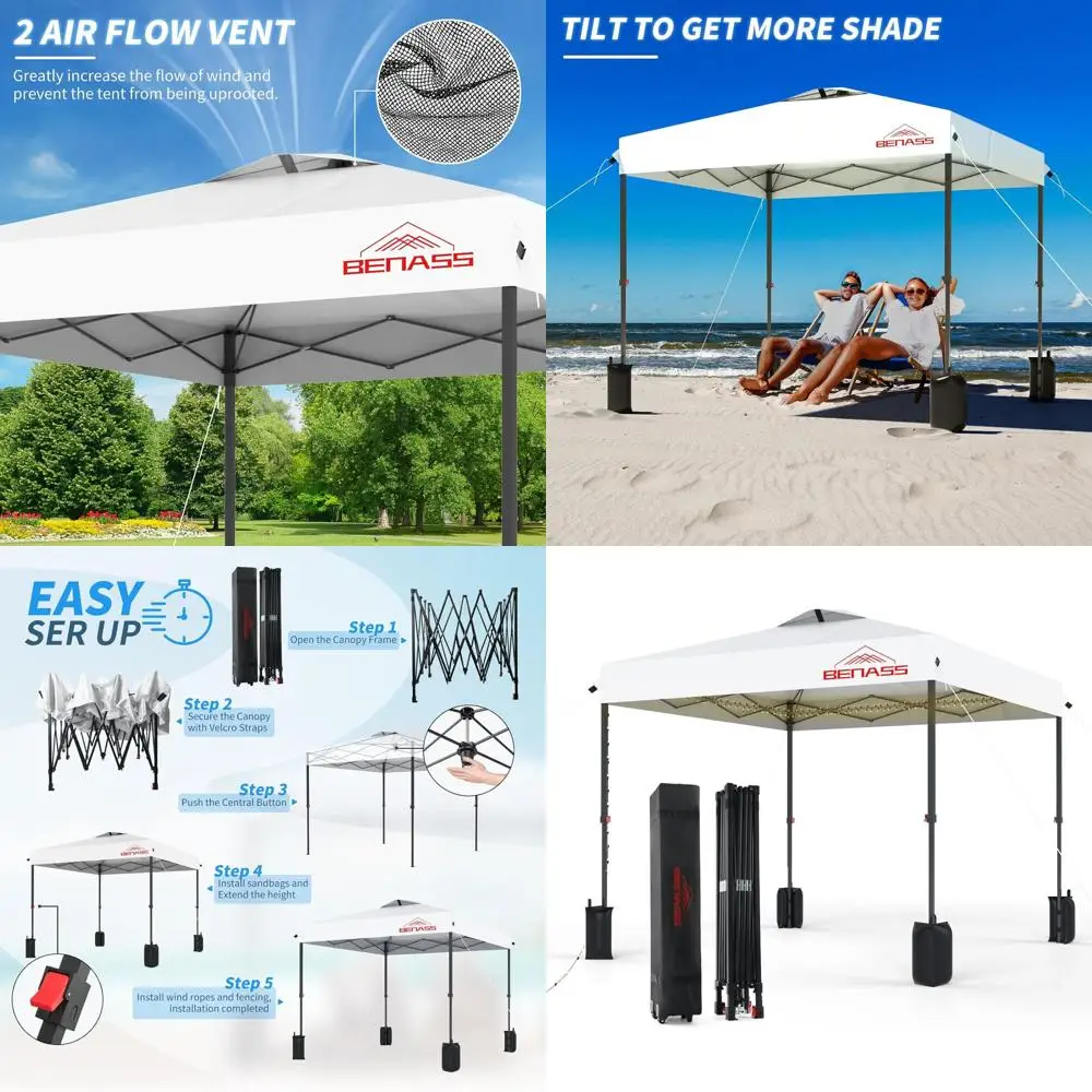 Всплывающий навес 10x10, прочная белая палатка для вечеринок для мероприятий, сборка для одного человека
Всплывающий навес 10x10, прочная белая палатка для вечеринок для мероприятий, сборка для одного человека