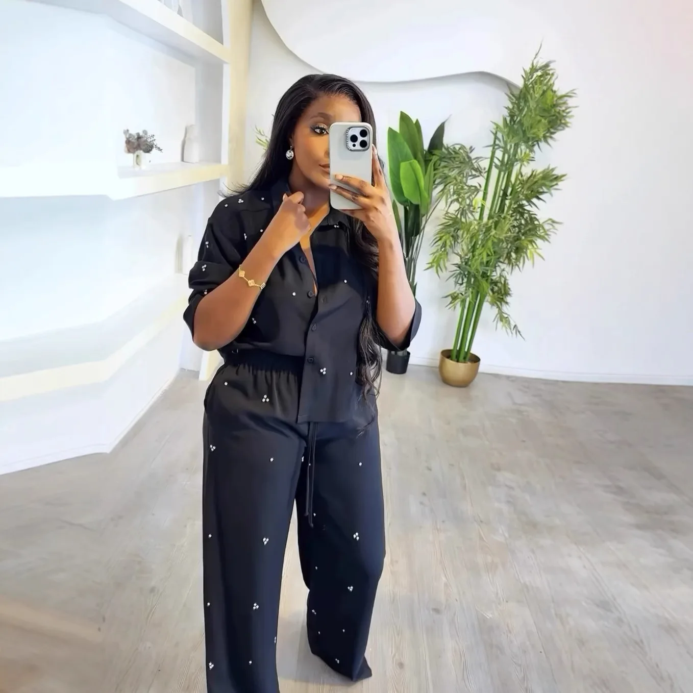 Женские комплекты, однобортные блузки, топы с отложным воротником, две части, бриллианты, до щиколотки, прямые брюки с карманами, повседневные свободные комплекты
Женские комплекты, однобортные блузки, топы с отложным воротником, две части, бриллианты, до щиколотки, прямые брюки с карманами, повседневные свободные комплекты