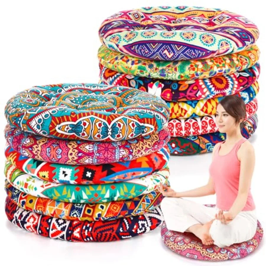 12 Pcs Bohemian Floor Cushions Bulk 15 Inch Boho Floor Sitting Meditation Pillows Yoga Mandala Meditation Pouf for Living Room
12 Pcs Bohemian Floor Cushions Bulk 15 Inch Boho Floor Sitting Meditation Pillows Yoga Mandala Meditation Pouf for Living Room