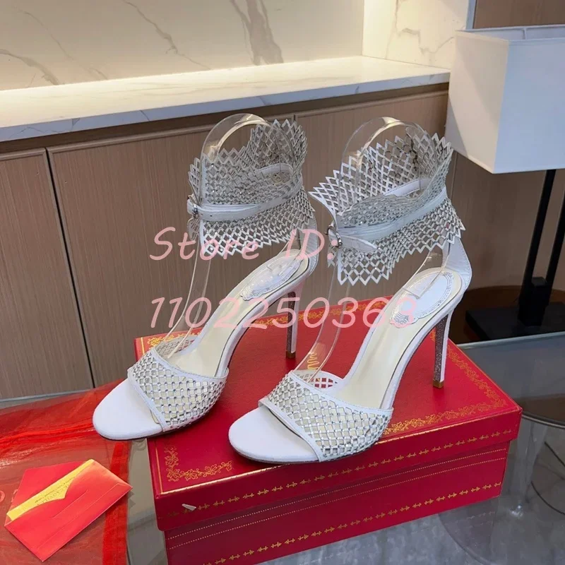 Suede Sexy Crystal Hollow Stiletto Sandals Solid Round Toe Back Buckle Straps Thin Heeled Pumps Women Elegant Fashion Shoes 2024
Suede Sexy Crystal Hollow Stiletto Sandals Solid Round Toe Back Buckle Straps Thin Heeled Pumps Women Elegant Fashion Shoes 2024