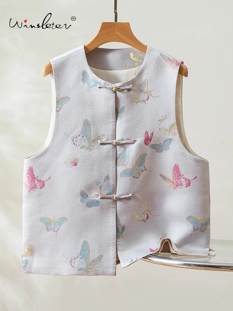 Winsleter-100%Real Silk Song Brocade Elegant Vest Coat, O Neck Butterfly, Women Temperament Chic Waistcoat, 2026 Spring C5D464CC
Winsleter-100%Real Silk Song Brocade Elegant Vest Coat, O Neck Butterfly, Women Temperament Chic Waistcoat, 2026 Spring C5D464CC