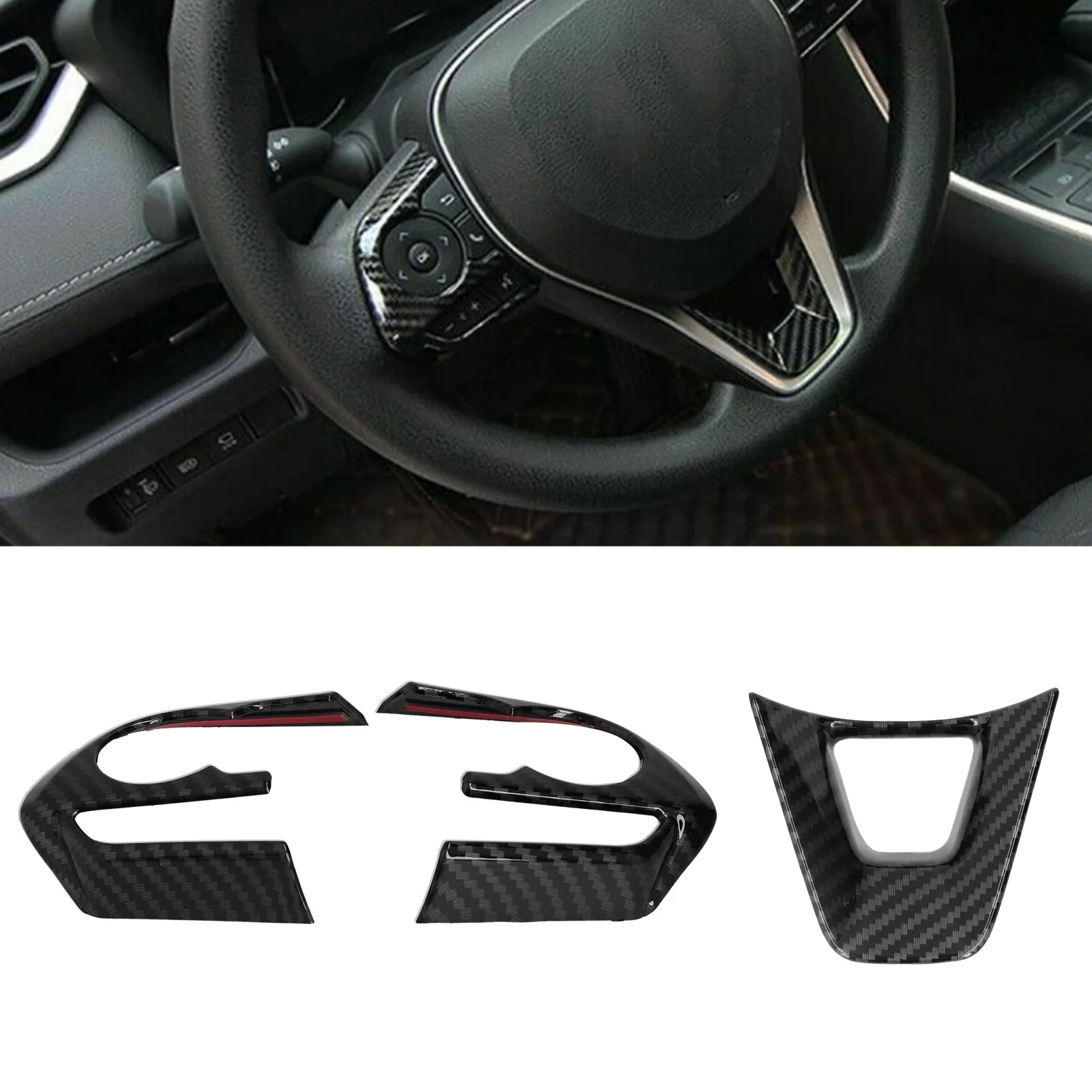 3 шт., накладка на руль, украшение в стиле углеродного волокна, подходит для RAV4 2019-2021
3 шт., накладка на руль, украшение в стиле углеродного волокна, подходит для RAV4 2019-2021