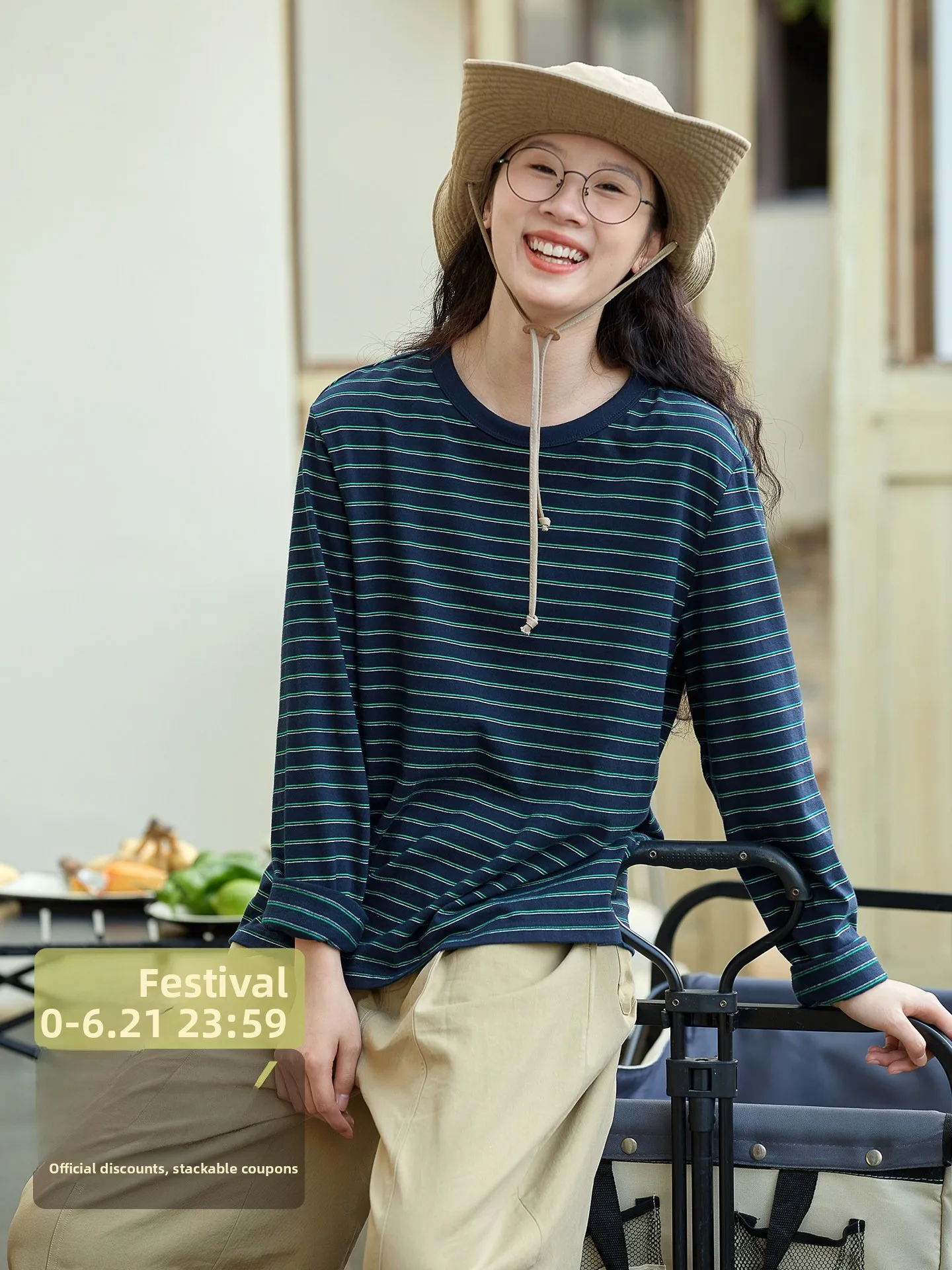 Original Pure Cotton Blue Striped Women's T-shirt Spring Season Casual Long Sleeve Top Versatile Base Layer Shirt
Original Pure Cotton Blue Striped Women's T-shirt Spring Season Casual Long Sleeve Top Versatile Base Layer Shirt