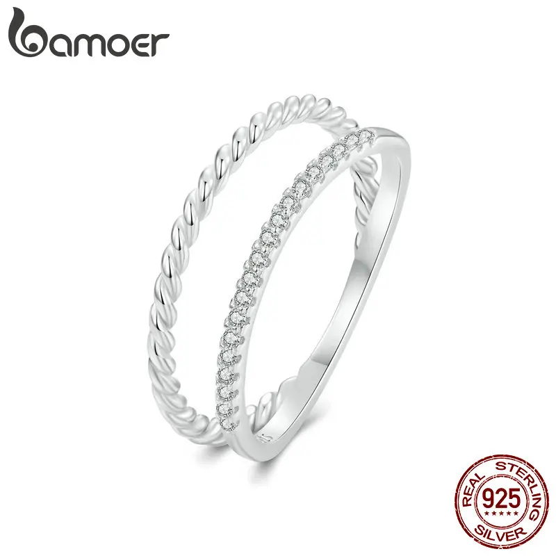Женское Двухслойное кольцо Bamoer, кольцо из настоящего стерлингового серебра 925 пробы с цирконием для свадьбы, юбилея, ювелирные украшения
Женское Двухслойное кольцо Bamoer, кольцо из настоящего стерлингового серебра 925 пробы с цирконием для свадьбы, юбилея, ювелирные украшения