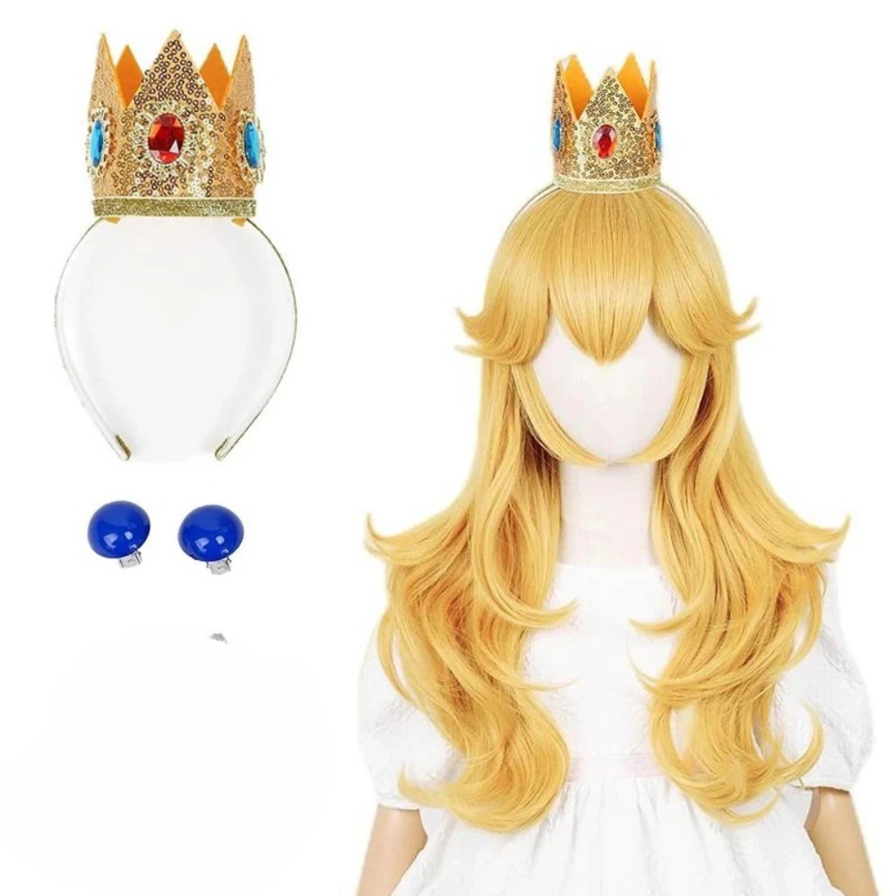 Peach Blossom Princess Yellow Long Straight Ladies and Girls Reverse Twisted Synthetic Wig with Crown Headwear and Earrin
Peach Blossom Princess Yellow Long Straight Ladies and Girls Reverse Twisted Synthetic Wig with Crown Headwear and Earrin