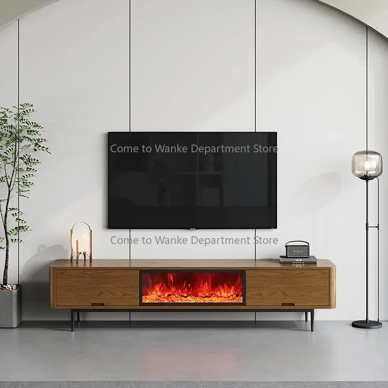 Walnut Retro TV Stand with Built-in Electric Fireplace - Vintage Faux Flame Media Cabinet, Classic Faux Fire Console
Walnut Retro TV Stand with Built-in Electric Fireplace - Vintage Faux Flame Media Cabinet, Classic Faux Fire Console