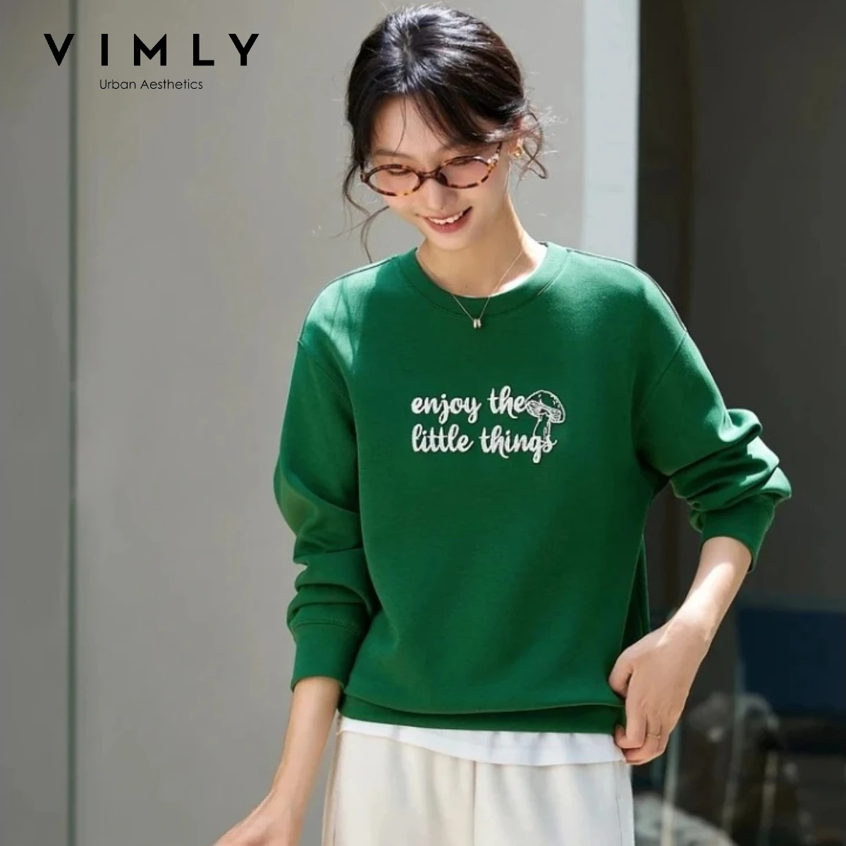 VIMLY Sweatshirts Women Fashion Autumn 2026 Casual Round Neck Loose Sweatshirt Letter Embroider Long Sleeve Knitted Tops A2106
VIMLY Sweatshirts Women Fashion Autumn 2026 Casual Round Neck Loose Sweatshirt Letter Embroider Long Sleeve Knitted Tops A2106