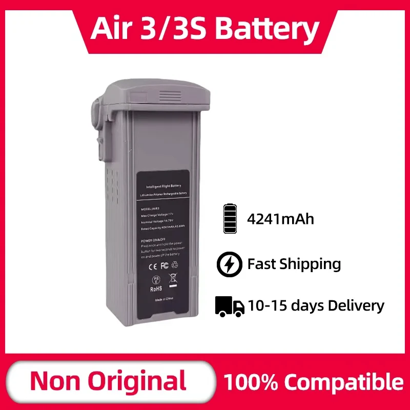 Brand New For Air 3S Intelligent Flight Battery 4241mAh With Up To 46 Minutes Flight Time Compatible Air 3/3S Drone Series
Brand New For Air 3S Intelligent Flight Battery 4241mAh With Up To 46 Minutes Flight Time Compatible Air 3/3S Drone Series