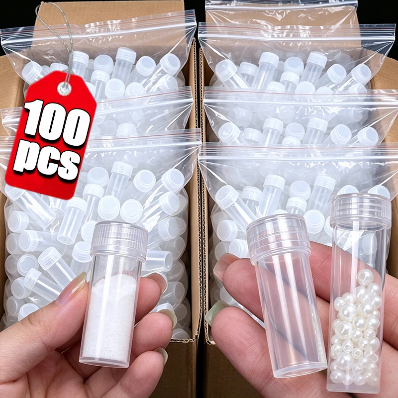 10/100pcs Small Plastic Bottle Sample New Transparent Barrel Vials Liquid Powder Capsule Beads Storage Container Packing Bottles
10/100pcs Small Plastic Bottle Sample New Transparent Barrel Vials Liquid Powder Capsule Beads Storage Container Packing Bottles