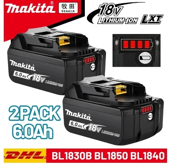 Upgraded Makita 6000mAh 18V Rechargeable Lithium ion Battery, for Power Tool LXT BL1860B BL1860 BL1850 Replacement Battery
Upgraded Makita 6000mAh 18V Rechargeable Lithium ion Battery, for Power Tool LXT BL1860B BL1860 BL1850 Replacement Battery