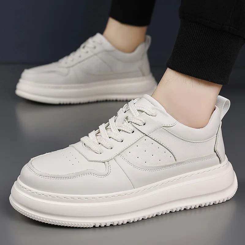 men casual breathable natural leather shoes black white lace-up oxfords shoe flats platform sneakers street style trend footwear
men casual breathable natural leather shoes black white lace-up oxfords shoe flats platform sneakers street style trend footwear