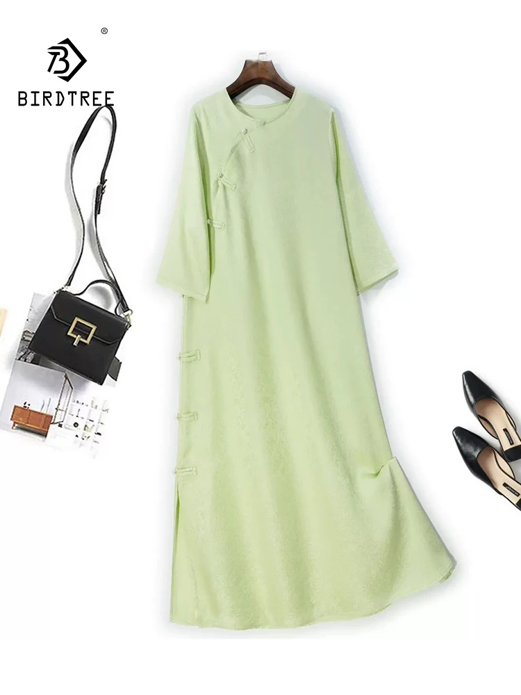 BirdTree, Natural Silk Elegant Dress, Women O Neck Half Sleeve Jacquard, Vintage Commute Loose Dresses, 2024 Summer D45911QC
BirdTree, Natural Silk Elegant Dress, Women O Neck Half Sleeve Jacquard, Vintage Commute Loose Dresses, 2024 Summer D45911QC