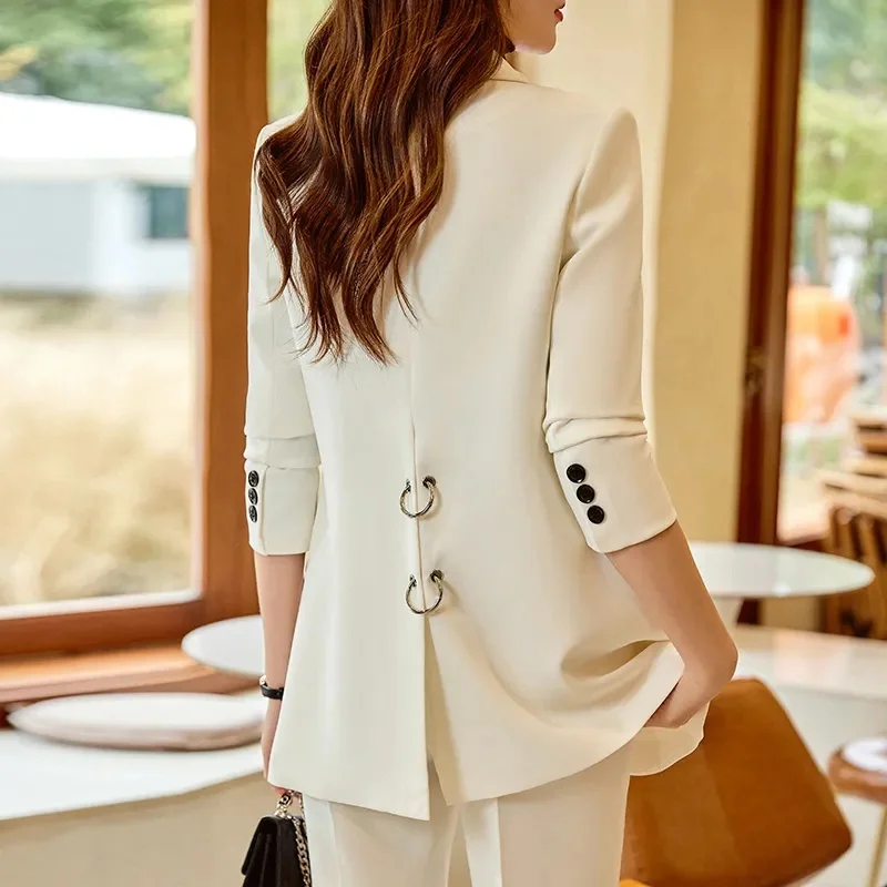 Korean Lady Career Suit 2PCS Spring Autumn Female Fashion Solid Color Tops Pants 2025 Women Leisure Large Size 4XL Two Piece Set
Korean Lady Career Suit 2PCS Spring Autumn Female Fashion Solid Color Tops Pants 2025 Women Leisure Large Size 4XL Two Piece Set