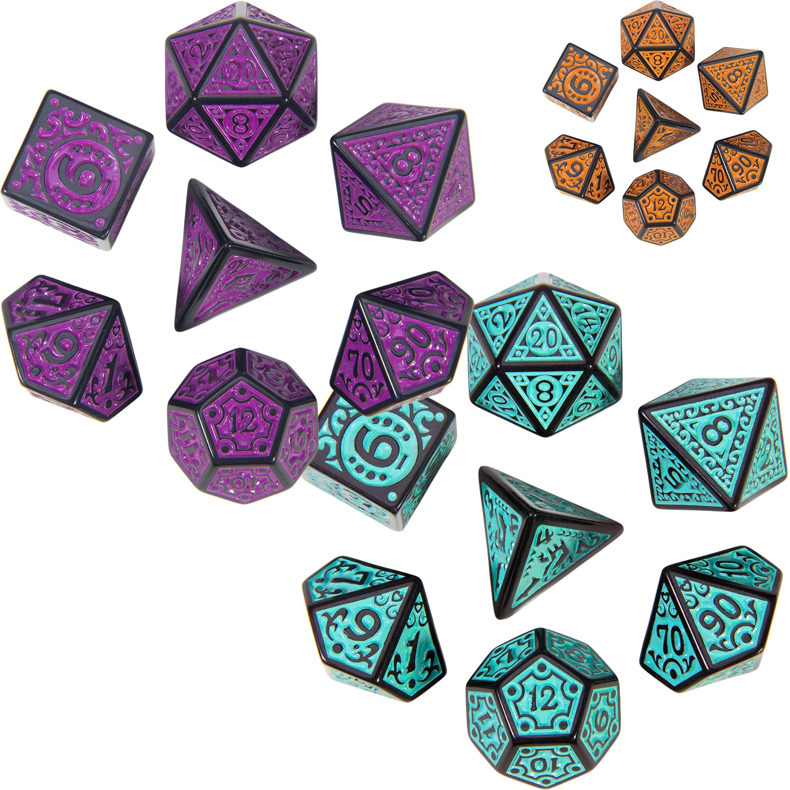 7-Piece Old-World Textured Polyhedral Dice: Premium Gaming Accessory
7-Piece Old-World Textured Polyhedral Dice: Premium Gaming Accessory