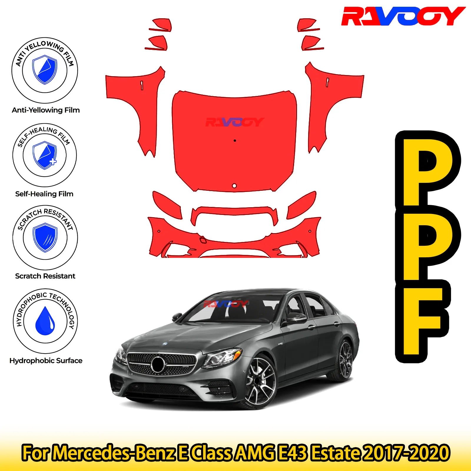 For Mercedes-Benz E Class AMG E43 Estate 2017-2020 Glossy Matte Black Precut front PPF Kit Paint Protection Film
For Mercedes-Benz E Class AMG E43 Estate 2017-2020 Glossy Matte Black Precut front PPF Kit Paint Protection Film