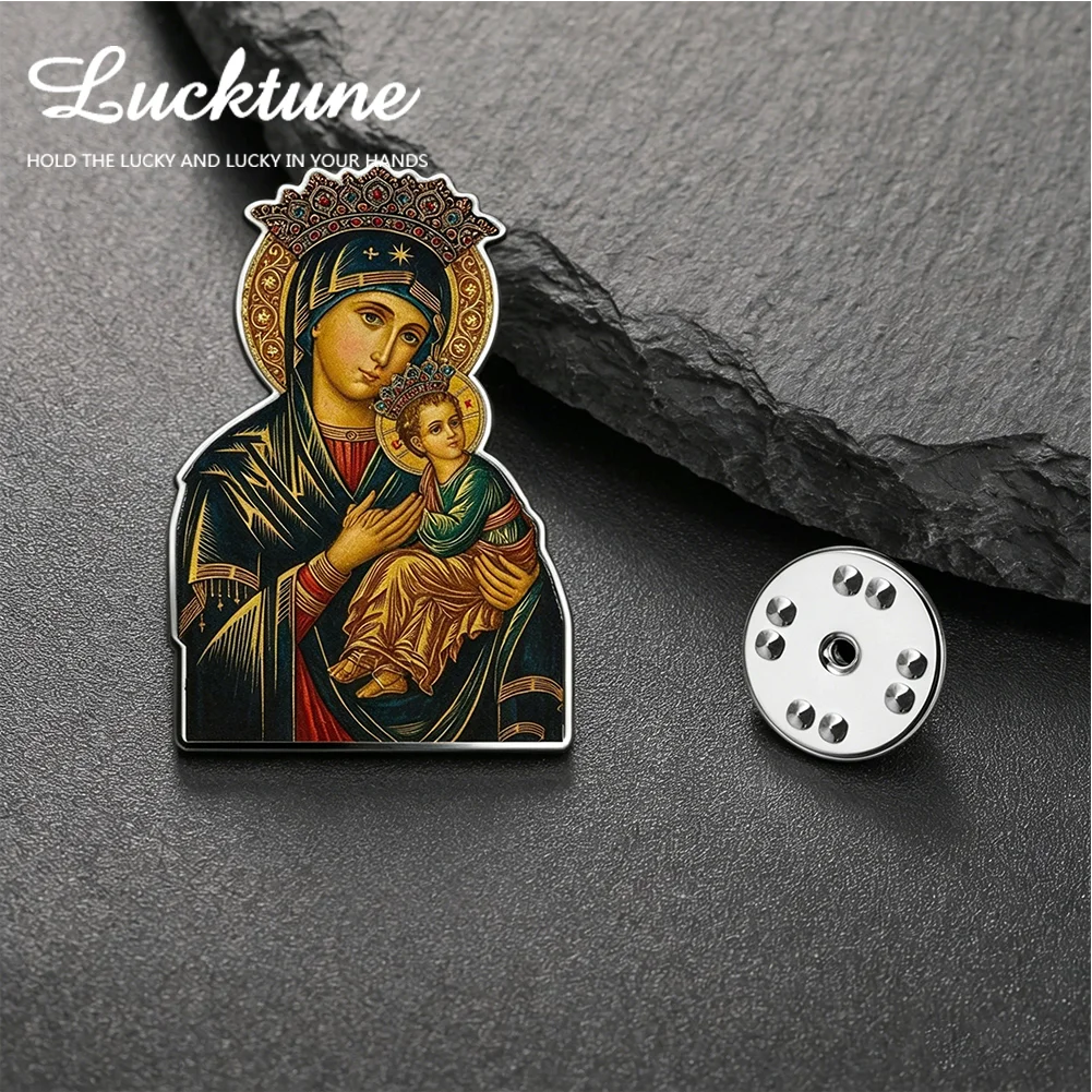 Our Lady of Perpetual Help Brooch Catholic Virgin Mary Lapel Pin Stainless Steel Religious Christian Faith Jewelry Scotland Pin
Our Lady of Perpetual Help Brooch Catholic Virgin Mary Lapel Pin Stainless Steel Religious Christian Faith Jewelry Scotland Pin
