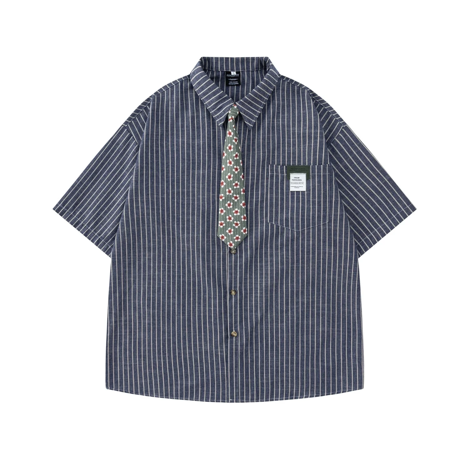 Retro Floral Tie Accessory Shirts Men Vintage Summer Short Sleeve Shirts Button Up Blouse Casual Loose Vertical Stripes Tee Tops
Retro Floral Tie Accessory Shirts Men Vintage Summer Short Sleeve Shirts Button Up Blouse Casual Loose Vertical Stripes Tee Tops