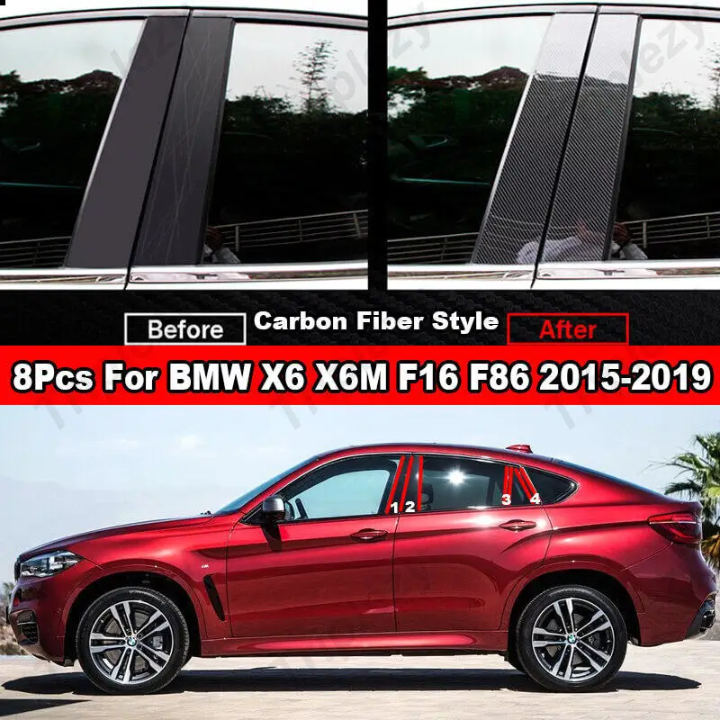 8 шт., декоративные наклейки из углеродного волокна для окон и дверей BMW X6 X6M F16 F86 2015-2019
8 шт., декоративные наклейки из углеродного волокна для окон и дверей BMW X6 X6M F16 F86 2015-2019