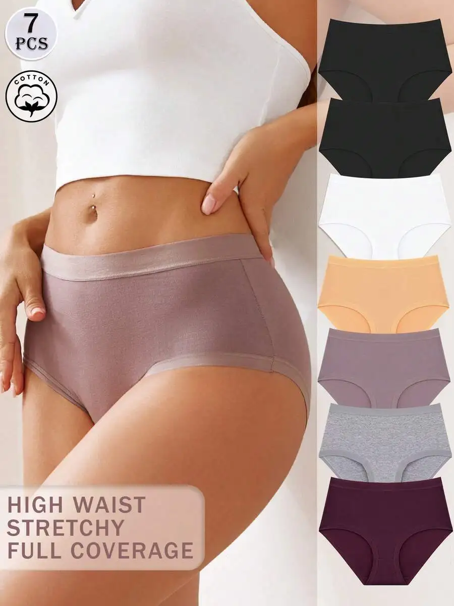 7 Pcs Women High Waisted Cotton Briefs Soft Stretchy Full Coverage Underwear
7 Pcs Women High Waisted Cotton Briefs Soft Stretchy Full Coverage Underwear