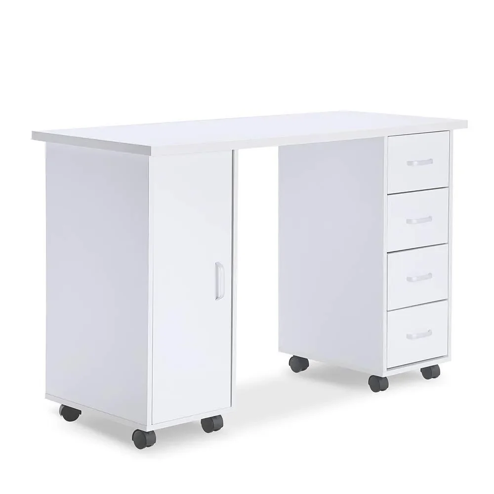 Acetone Resistant Wooden Salon Spa Nail Table Station w/Cabinet, Drawers, Controllable Wheels,Manicure Nail Desk for Technician
Acetone Resistant Wooden Salon Spa Nail Table Station w/Cabinet, Drawers, Controllable Wheels,Manicure Nail Desk for Technician