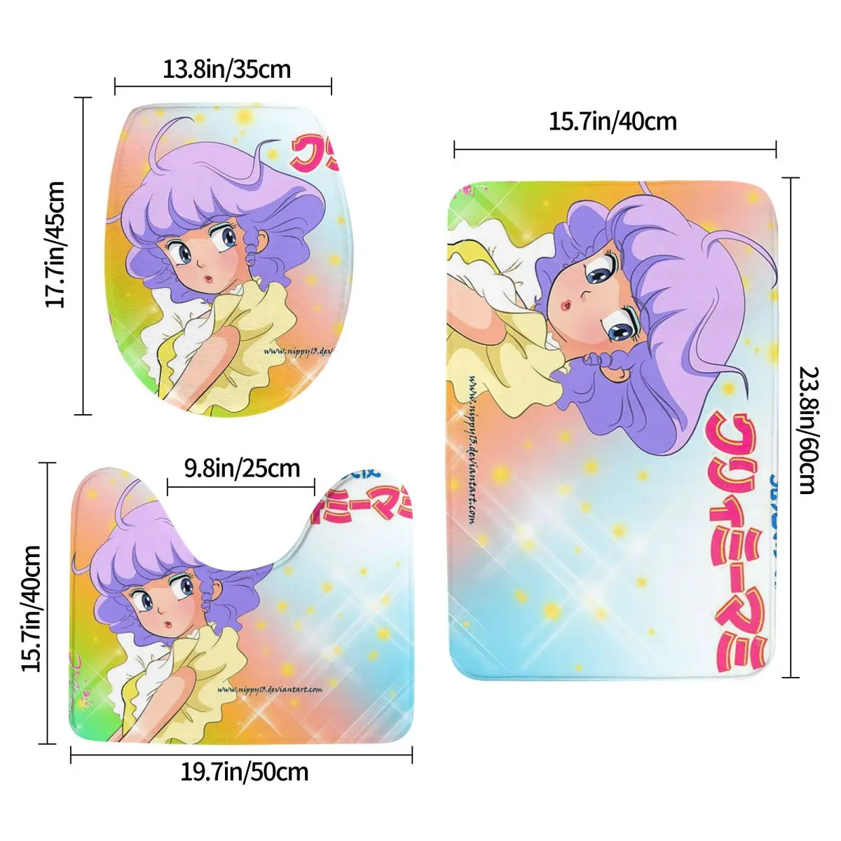 Кремовый Мами японского аниме, 3-х предметный коврик для ванной, набор для ванной комнаты, крышка для унитаза, домашний декор, нескользящий ковер, напольный коврик
Кремовый Мами японского аниме, 3-х предметный коврик для ванной, набор для ванной комнаты, крышка для унитаза, домашний декор, нескользящий ковер, напольный коврик