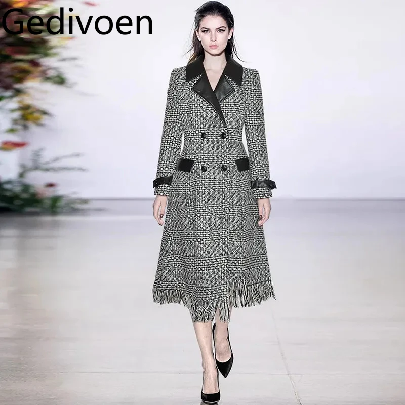 Gedivoen модный дизайн уличная женская куртка двубортное клетчатое пальто с длинными рукавами и карманами с кисточками
Gedivoen модный дизайн уличная женская куртка двубортное клетчатое пальто с длинными рукавами и карманами с кисточками