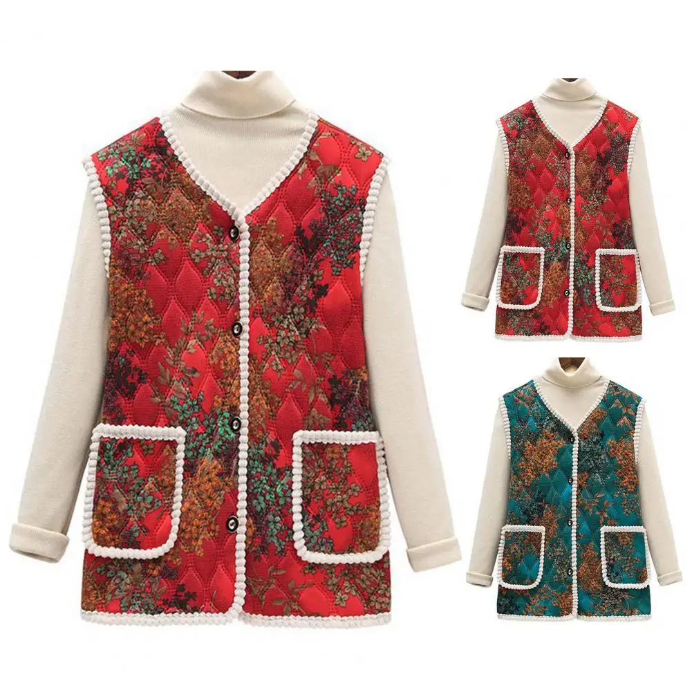 Spring Vest for Women Stylish Middle-aged Women's Floral Vest Coat Warm Windproof Fashionable Outerwear with Large for Women
Spring Vest for Women Stylish Middle-aged Women's Floral Vest Coat Warm Windproof Fashionable Outerwear with Large for Women