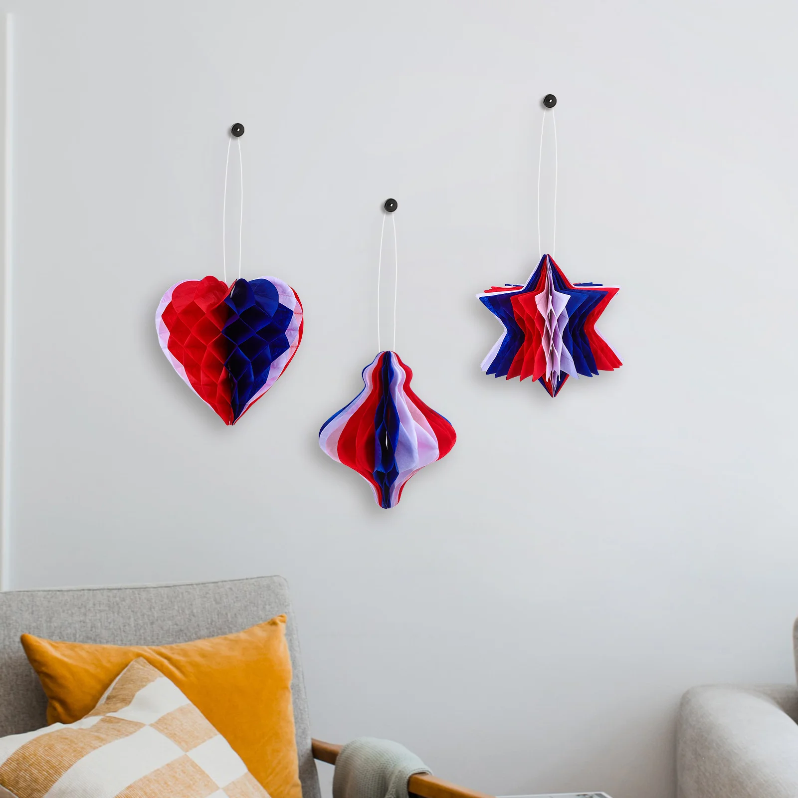 6pcs Honeycomb Ball Hanging Decor Red White Blue Patriotic Paper Ornaments For Independence Day Memorial Day Usa Party Outdoor
6pcs Honeycomb Ball Hanging Decor Red White Blue Patriotic Paper Ornaments For Independence Day Memorial Day Usa Party Outdoor