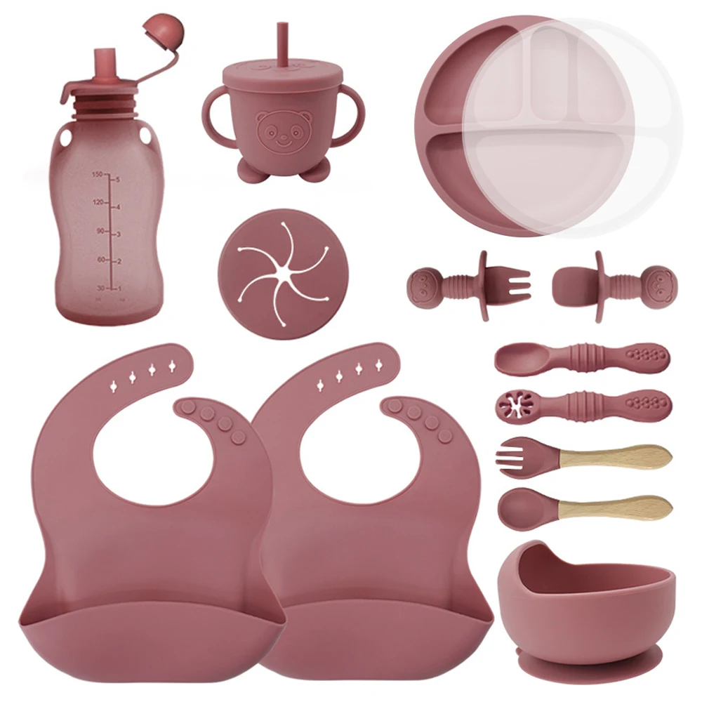 14Pcs Baby Silicone Feeding Set - Toddler Tableware Kit with Suction Plate, Bowl, Bib, Sippy Cup, Water Bottle & Utensils
14Pcs Baby Silicone Feeding Set - Toddler Tableware Kit with Suction Plate, Bowl, Bib, Sippy Cup, Water Bottle & Utensils