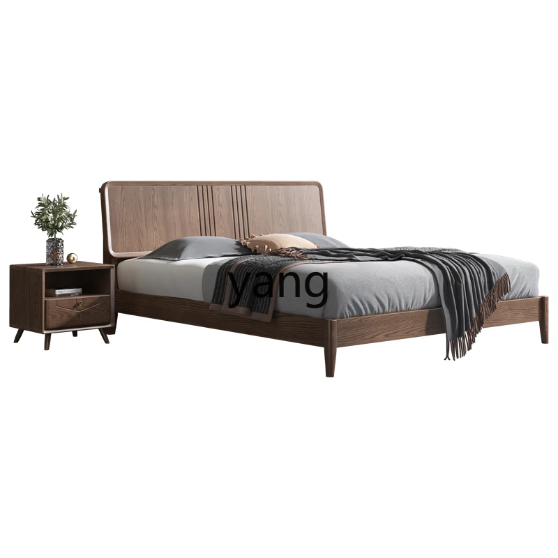 LMM Nordic solid wood bed master bedroom 1.8 meters double bed combination modern simple small apartment 
LMM Nordic solid wood bed master bedroom 1.8 meters double bed combination modern simple small apartment