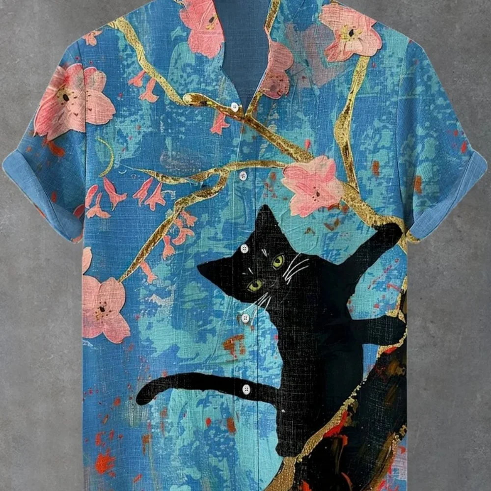 New Men's Cat Graphics Shirts Short Sleeved Button Down Lapel Shirt For Summer Oversized Tops Vacation Casual Hawaiian Shirts
New Men's Cat Graphics Shirts Short Sleeved Button Down Lapel Shirt For Summer Oversized Tops Vacation Casual Hawaiian Shirts