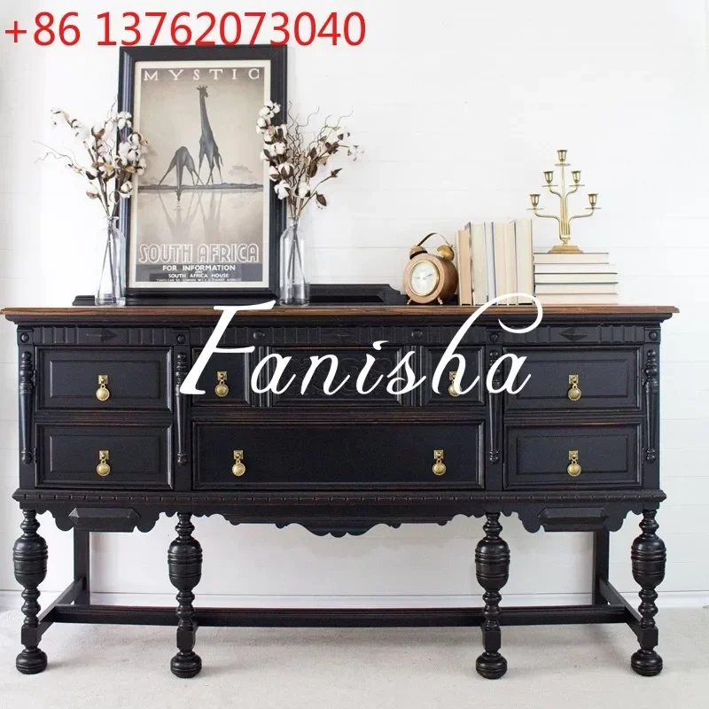 French retro porch cabinet solid wood carving American side cabinet locker
French retro porch cabinet solid wood carving American side cabinet locker