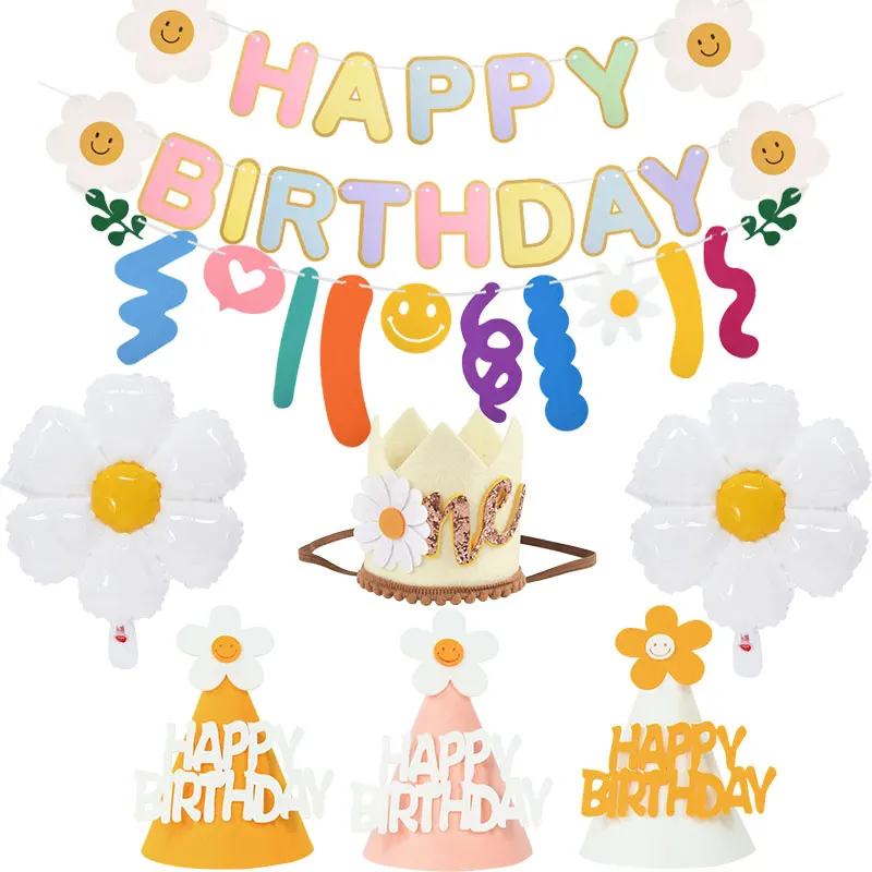 Happy Birthday Daisy Banner White Flower Balloon Daisy Flower Birthday Felt Cone Hat Baby Shower Birthday Party Photo Prop Decor
Happy Birthday Daisy Banner White Flower Balloon Daisy Flower Birthday Felt Cone Hat Baby Shower Birthday Party Photo Prop Decor