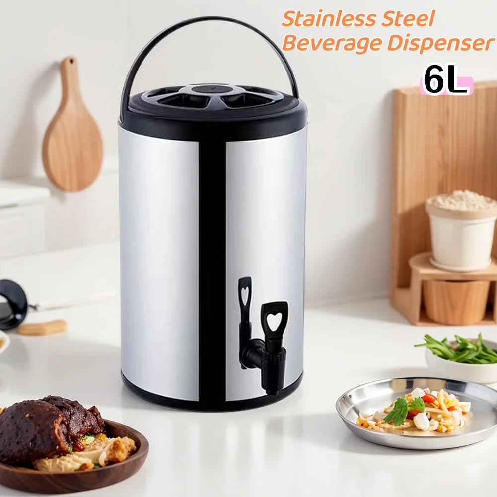6L Stainless Steel Insulated Beverage Dispenser Beverage Dispenser with Faucet Milk Tea Buckets Ideal for Water Milk Tea Coffee
6L Stainless Steel Insulated Beverage Dispenser Beverage Dispenser with Faucet Milk Tea Buckets Ideal for Water Milk Tea Coffee