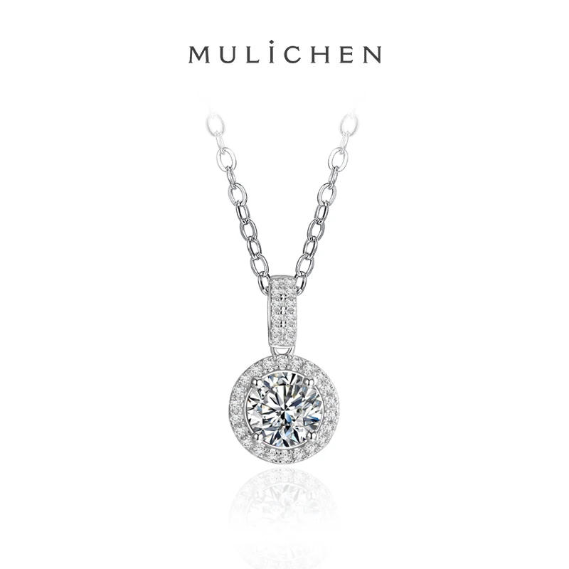 MULICHEN 1ct Moissanite Circular Pendant Necklace 925 Silver Engagement Wedding Party Fine Women Luxury Necklaces Jewelry Gift
MULICHEN 1ct Moissanite Circular Pendant Necklace 925 Silver Engagement Wedding Party Fine Women Luxury Necklaces Jewelry Gift
