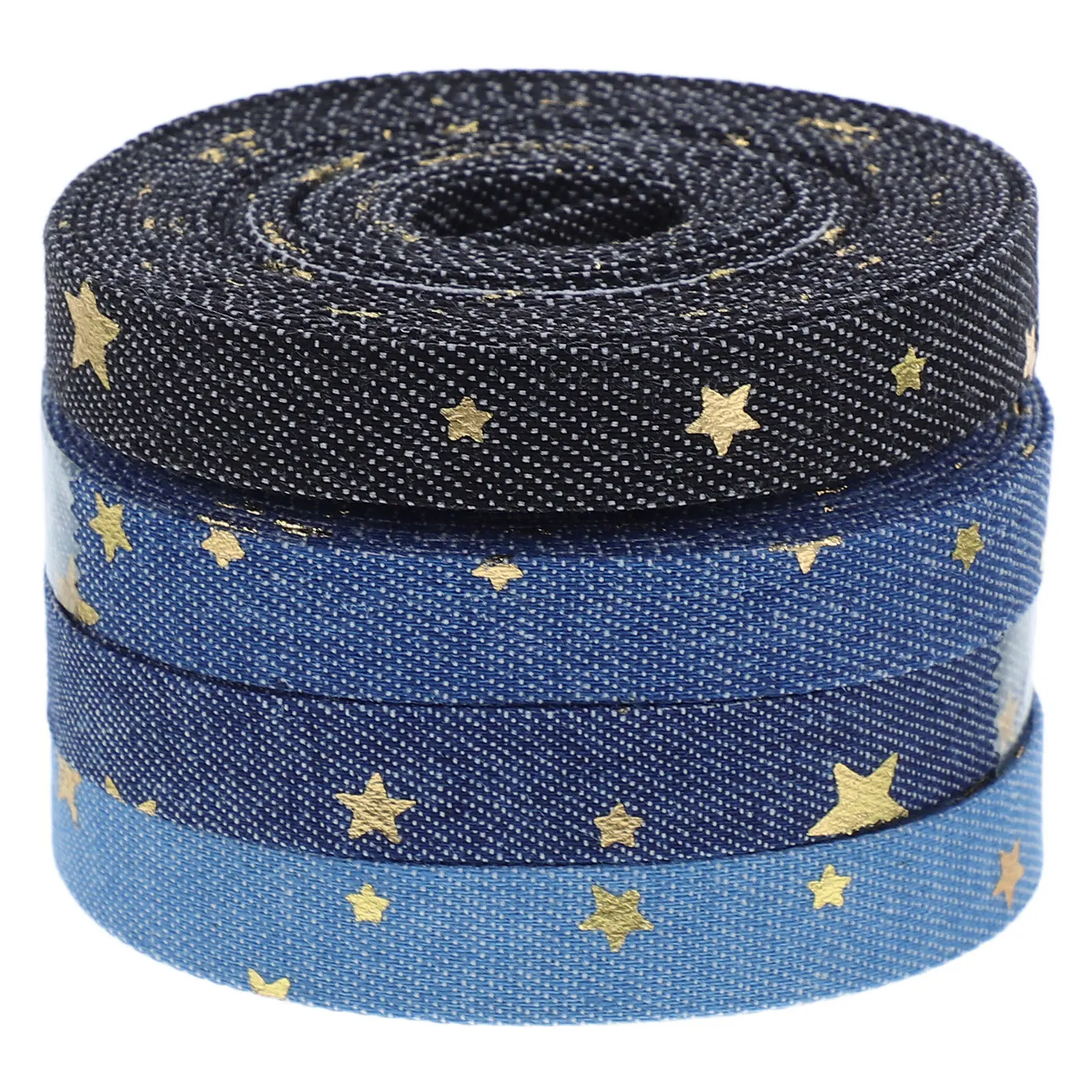 4 Rolls Denim Ribbon Gold Star Print Ideal DIY Crafts Sewing Present Wrapping Clothes Accessories Western Style Decoration
4 Rolls Denim Ribbon Gold Star Print Ideal DIY Crafts Sewing Present Wrapping Clothes Accessories Western Style Decoration
