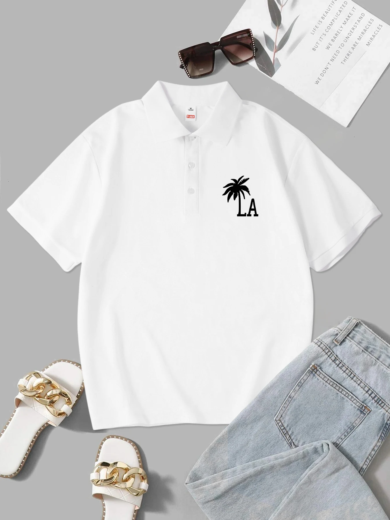 Coconut Tree La Prints Polo Shirt Women Summer Casual Tops Fashion Breathable Regulai Fit Polyester T-Shirt Sporty Woman Clothes
Coconut Tree La Prints Polo Shirt Women Summer Casual Tops Fashion Breathable Regulai Fit Polyester T-Shirt Sporty Woman Clothes
